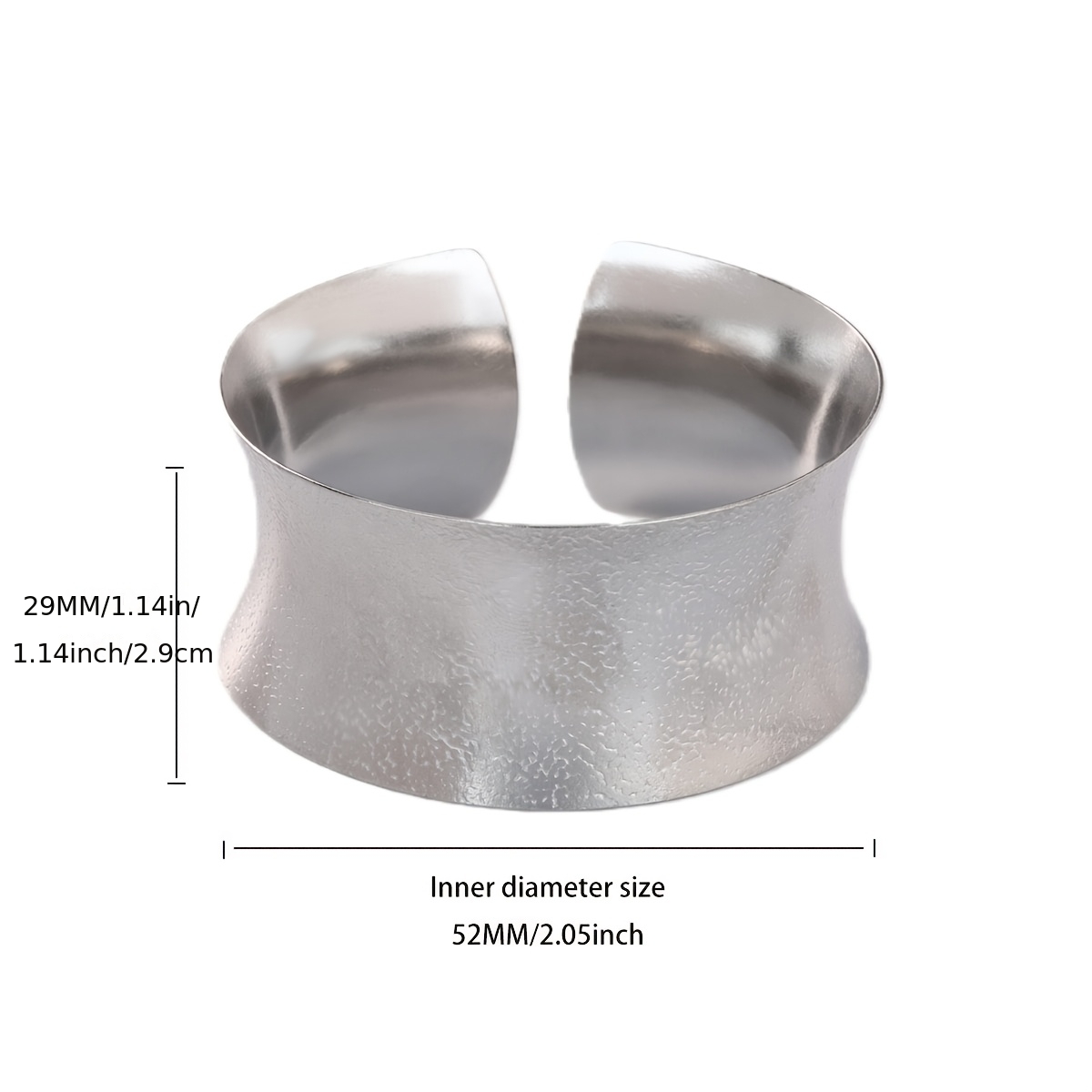 Women's Silvery Stainless Steel Open Bangle, Everyday Wear